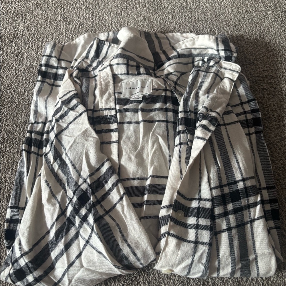American Eagle Outfitters Plaid Jacket - Black and White